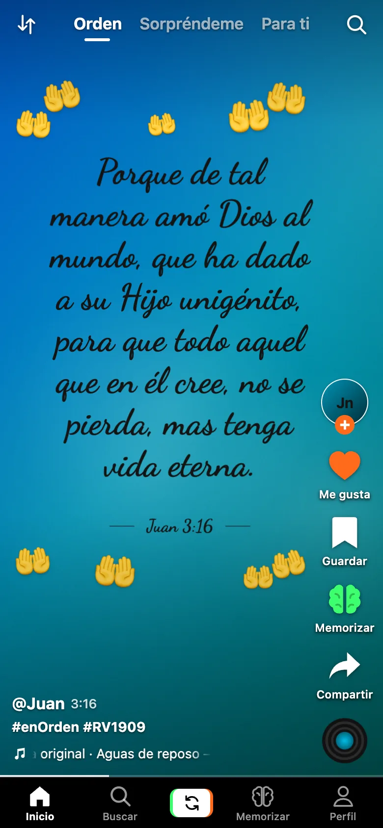 Juan 3:16 en Biblia Flow